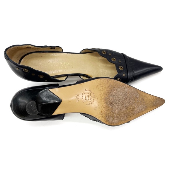 Y2K Mercedeh Monte Carlo Black Eyelet Kitten Heels Size 36.5 - Picture 4 of 6